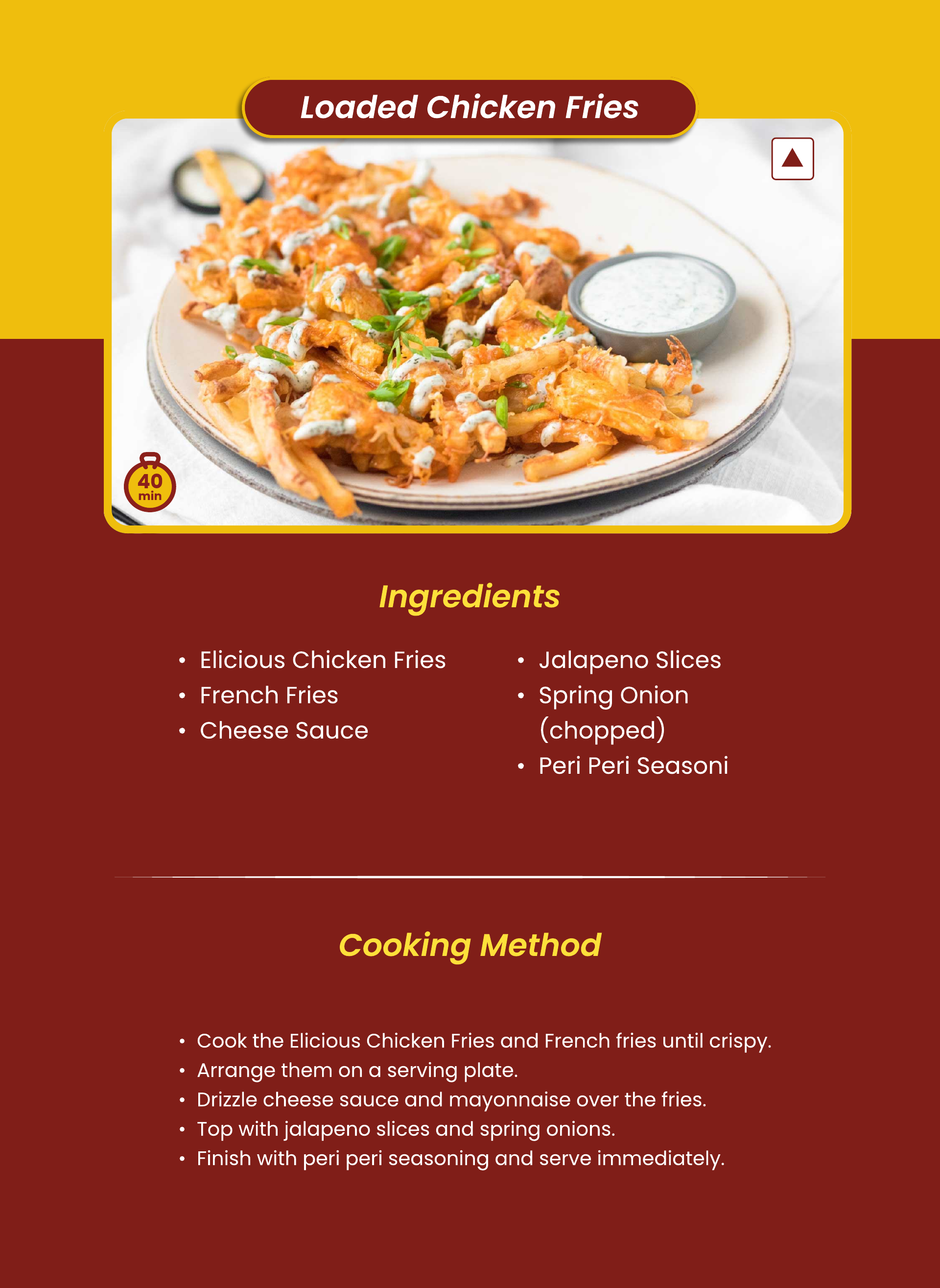 Loaded Chicken Fries - Ingredients and Cooking Method