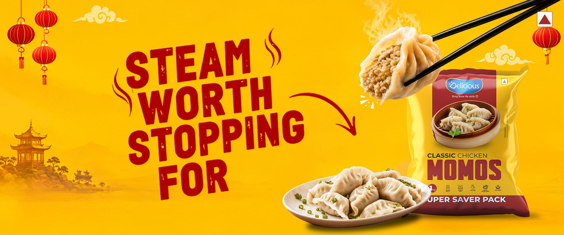 Steam worth stopping for with Elicious classic chicken momos.
