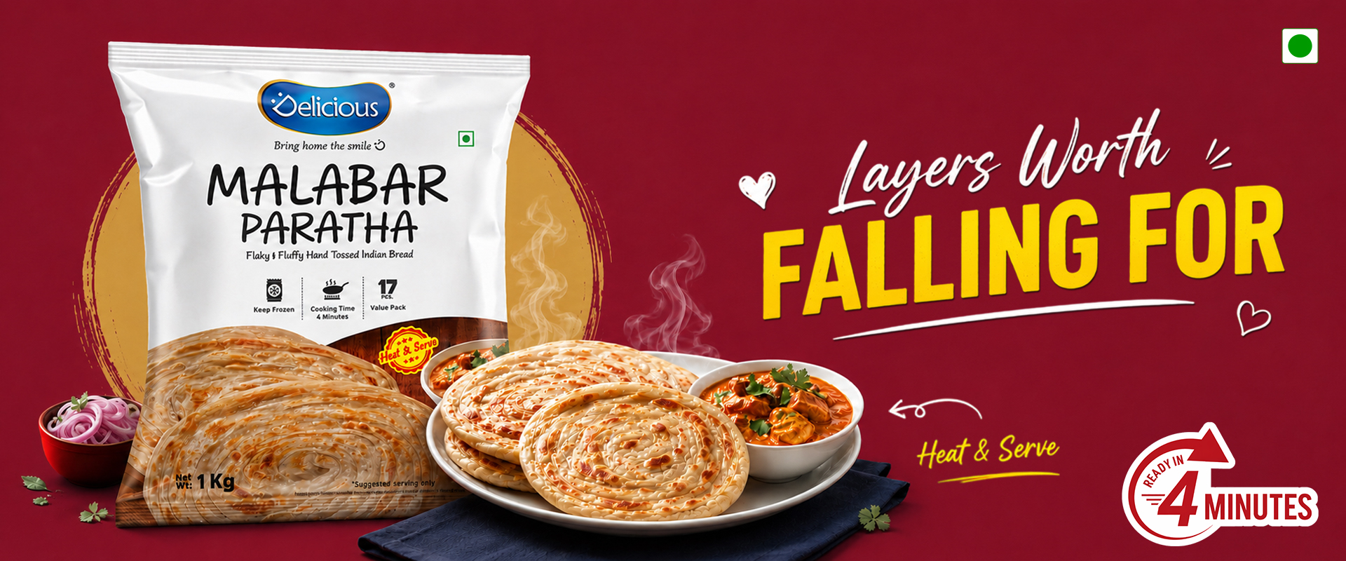Layers worth falling for with Elicious Malabar paratha.