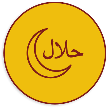Halal Certificate badge.