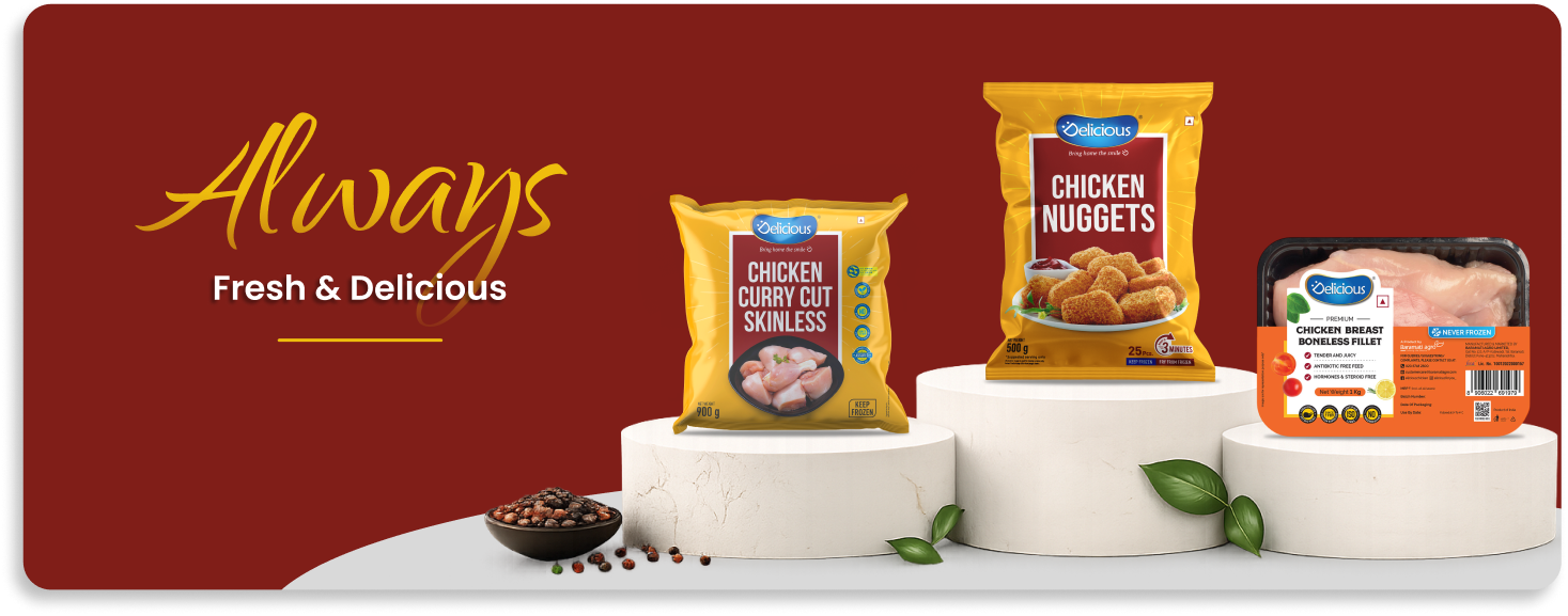Always fresh and delicious Elicious product banner.