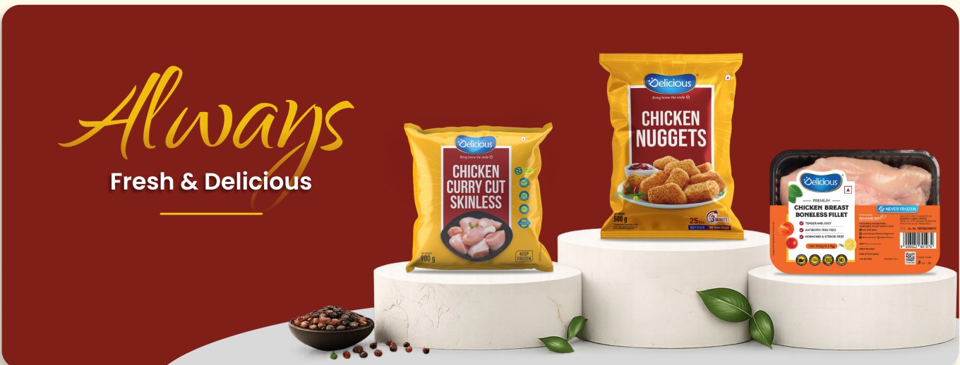 Always fresh and delicious Elicious product banner.