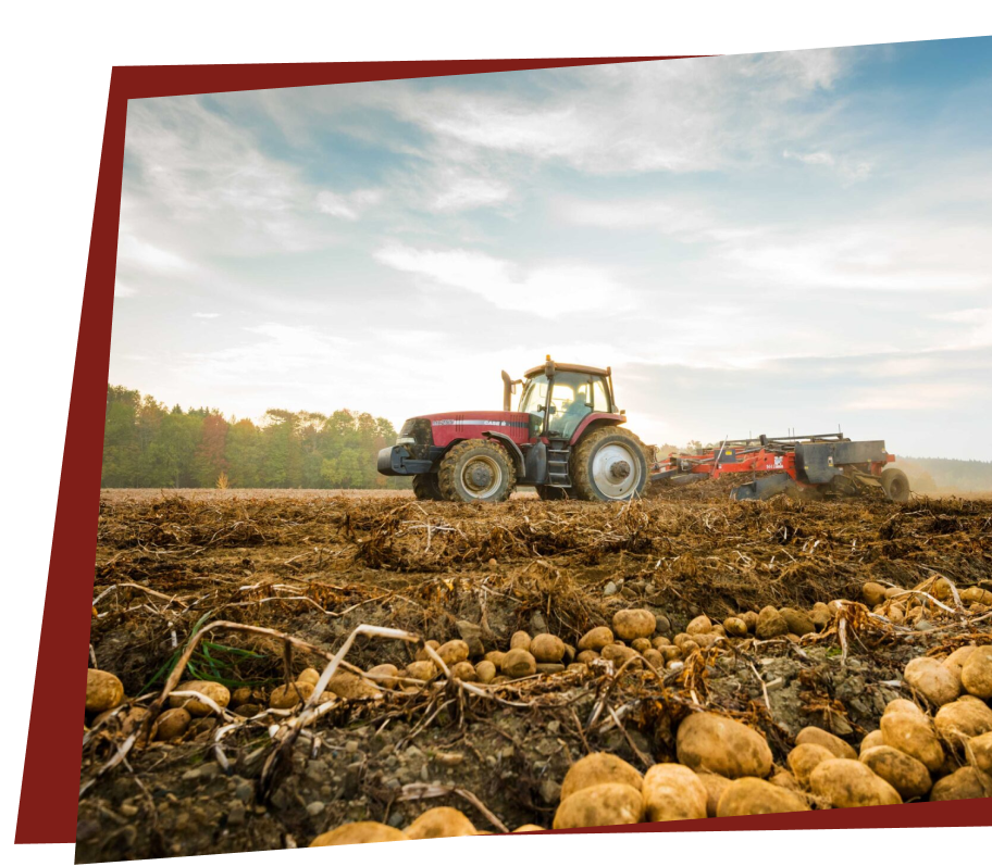Farm field with tractor.
